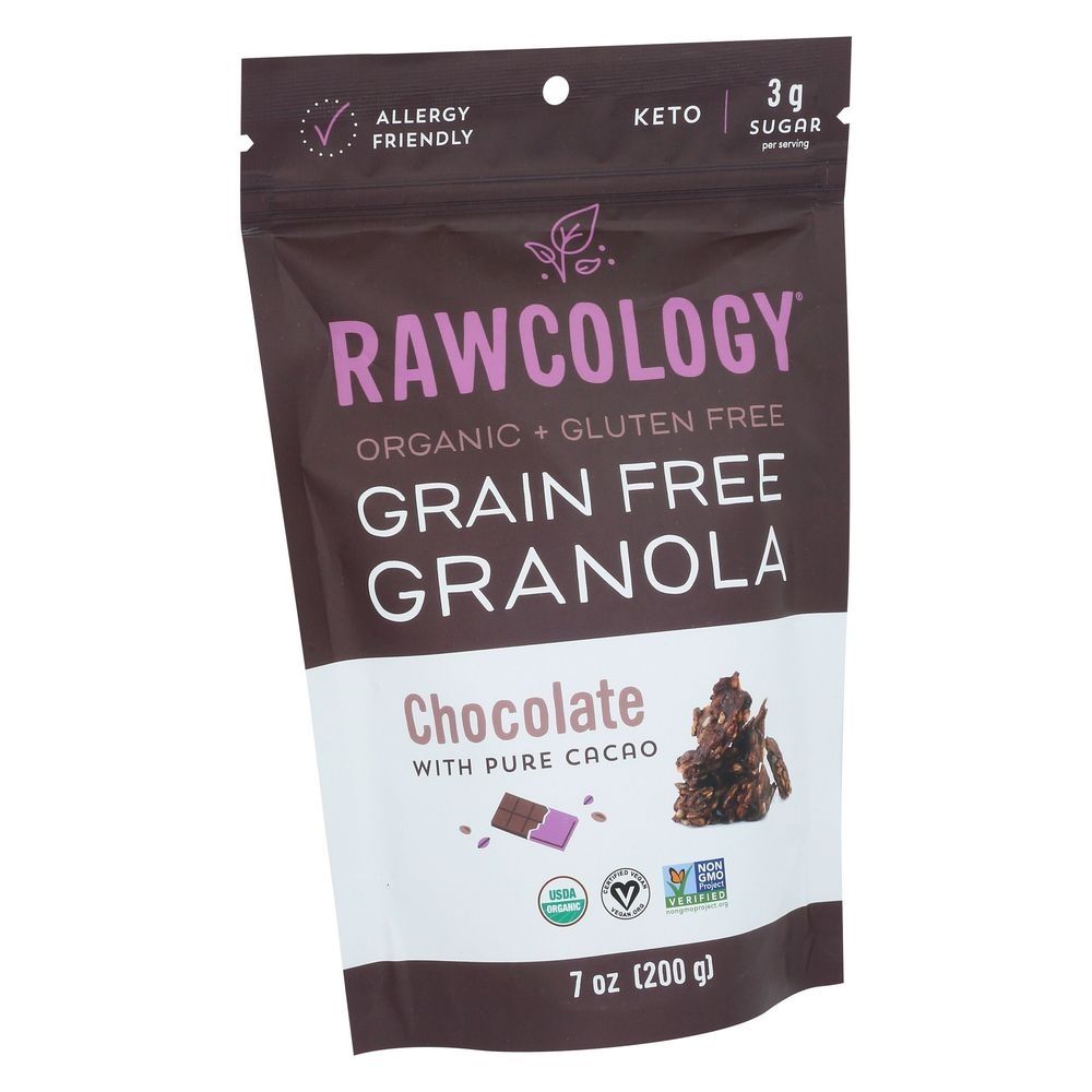 Rawcology Organic Grain Free Chocolate with Pure Cacao Granola, 7 Ounce -- 6 per case