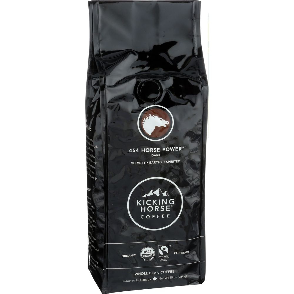 Kicking Horse 454 Horse Power Dark Whole Bean Coffee, 10 Ounce -- 6 per case