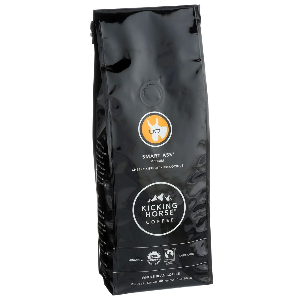 Kicking Horse Smart Ass Medium Roast Whole Bean Coffee, 10 Ounce -- 6 per case