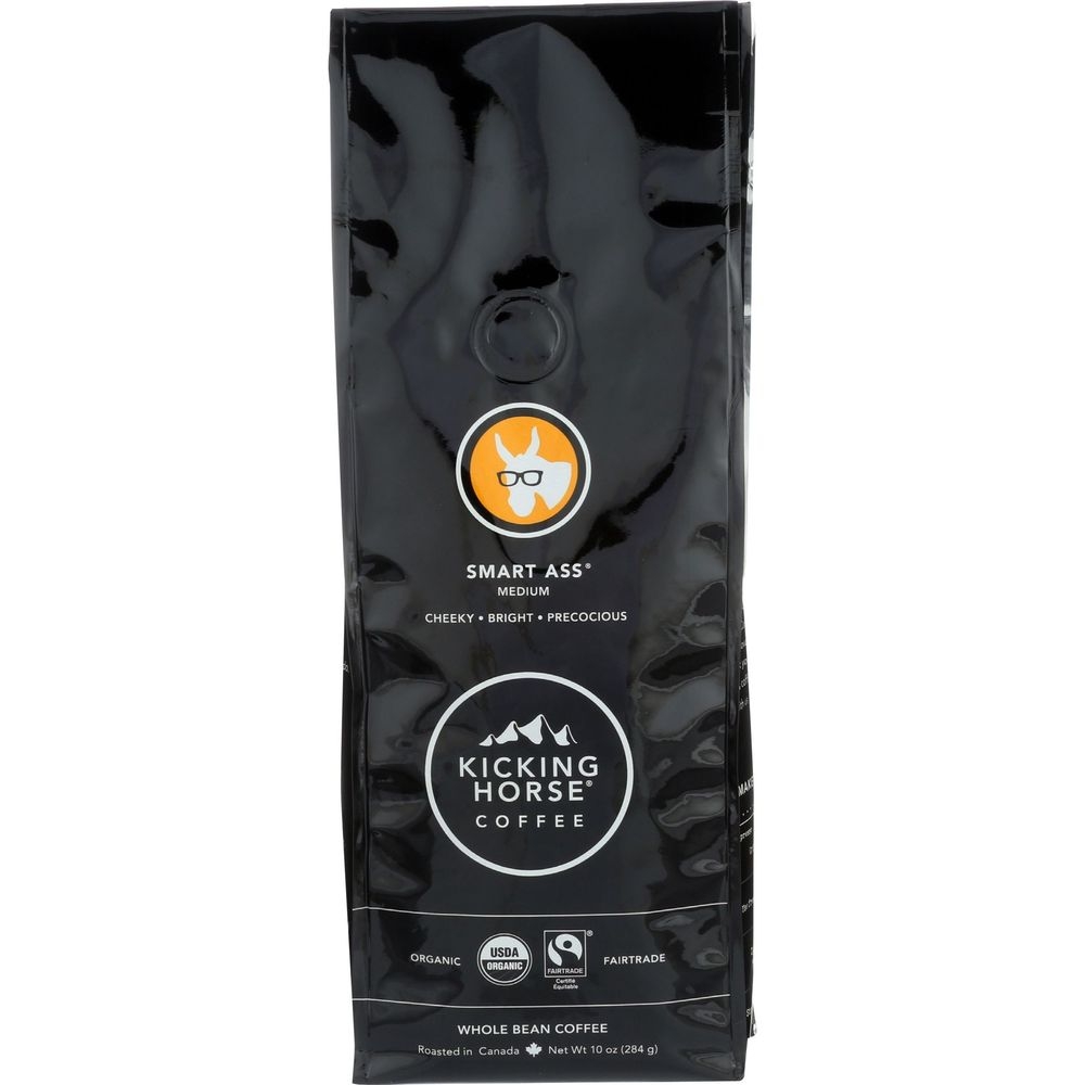 Kicking Horse Smart Ass Medium Roast Whole Bean Coffee, 10 Ounce -- 6 per case