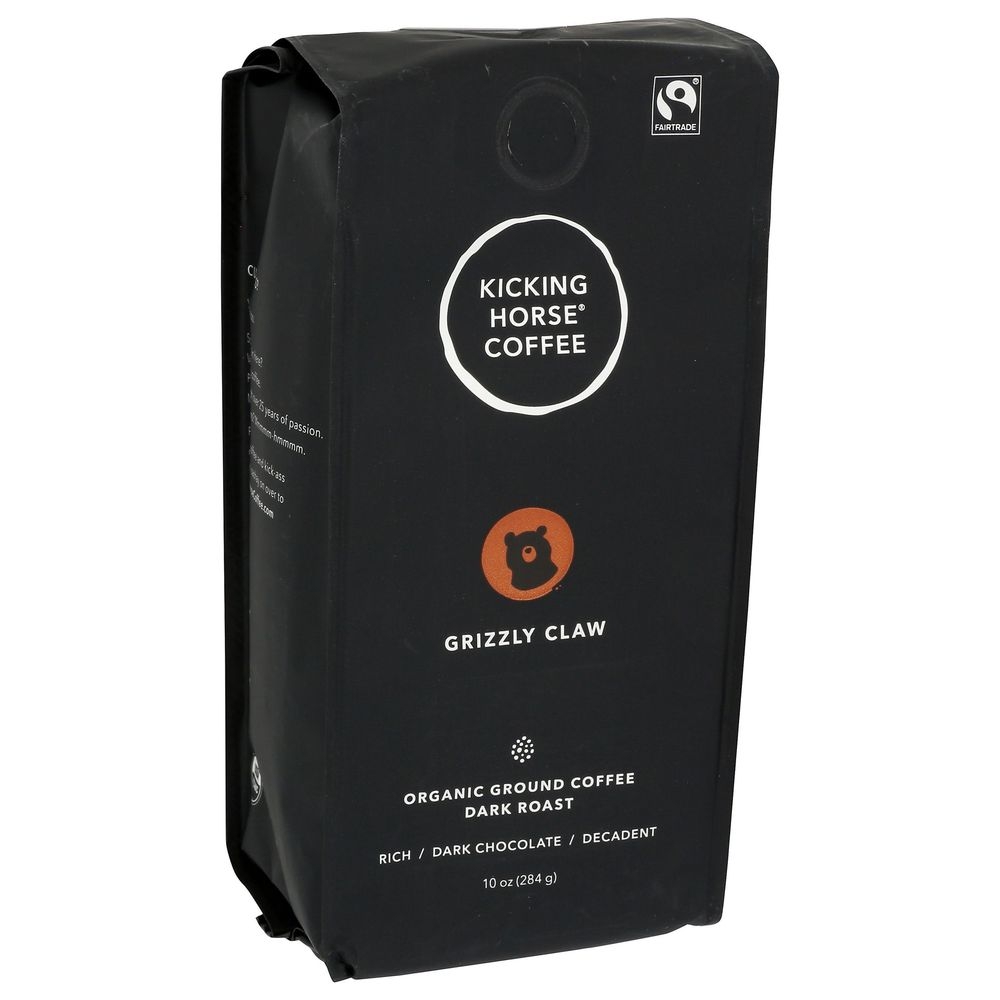 Kicking Horse Grizzly Claw Organic Dark Roast Whole Bean Coffee, 10 Ounce -- 6 per case