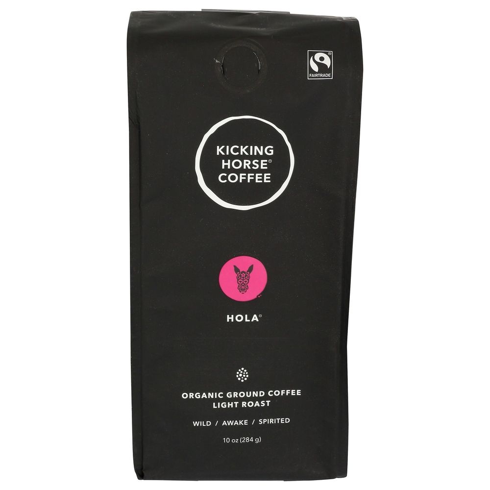 Kicking Horse Hola Organic Light Roast Ground Coffee, 10 Ounce -- 6 per case