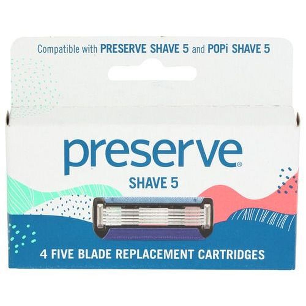 Preserve Shave 5 Five Blade Replacement Cartridge, 4 count -- 6 per case