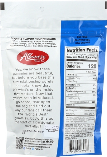 Albanese 12 Flavor Sour Gummi Bears, 8 Ounce -- 6 per case