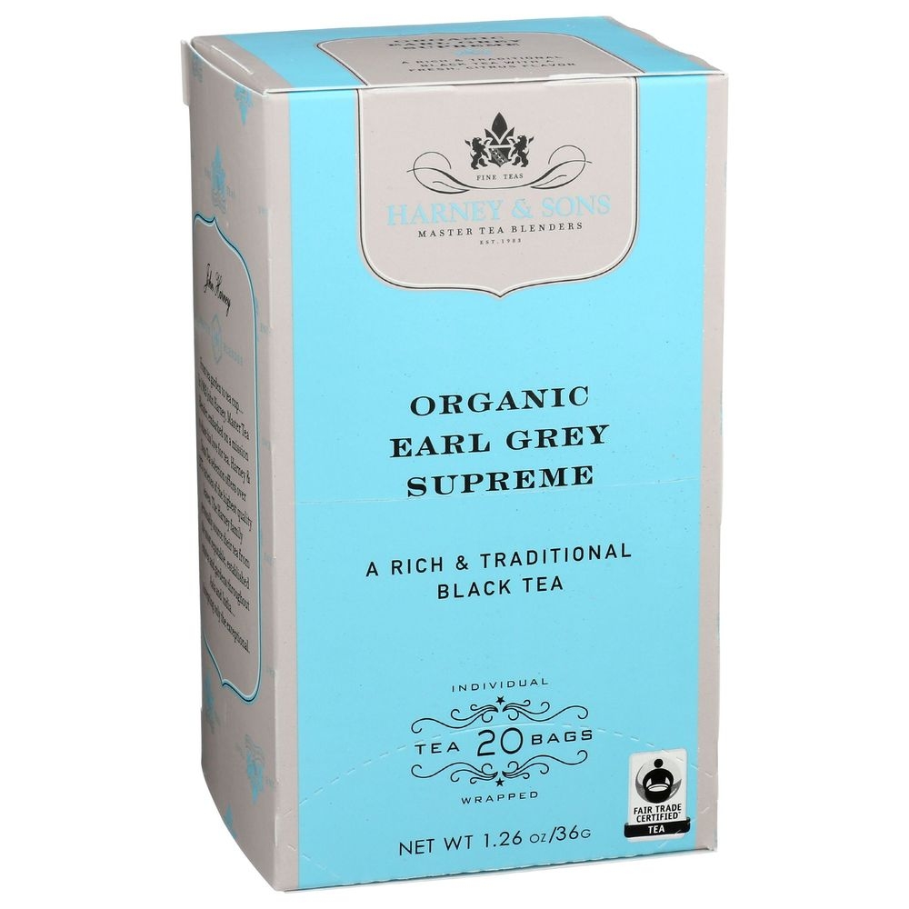Harney and Sons Organic Earl Gray Supreme Tea, 20 tea bags -- 6 per case