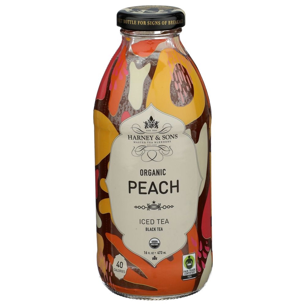 Harney and Sons Organic Peach Iced Tea, 16 Ounce -- 12 per case