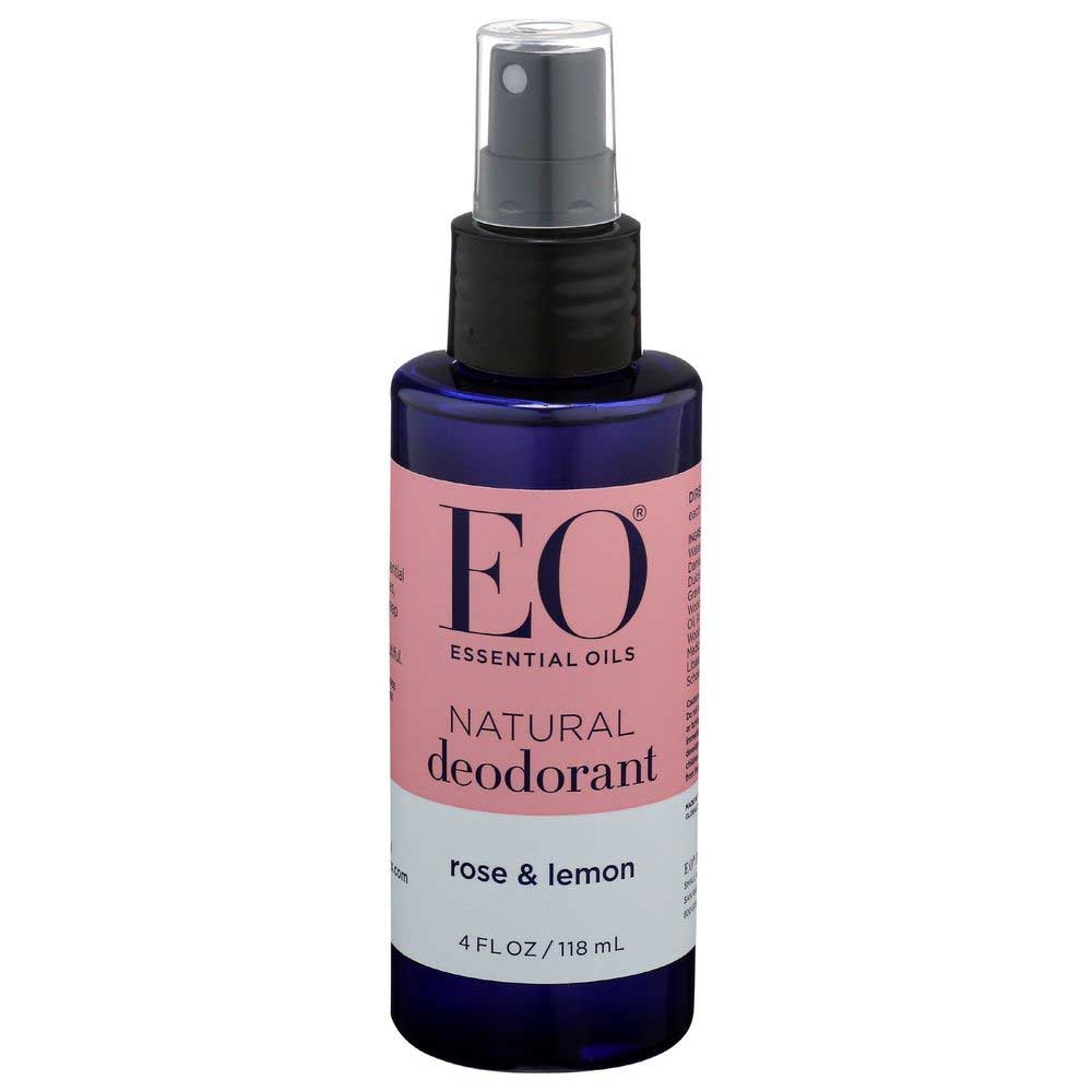EO Products Natural Rose and Lemon Deodorant Spray, 4 Fluid Ounce