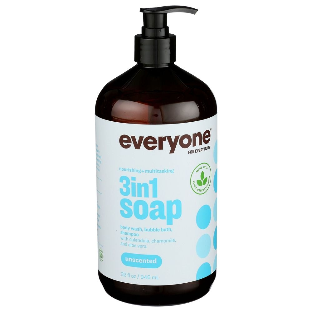 Everyone Unscented 3 in 1 Soap, 32 Ounce -- 3 per case