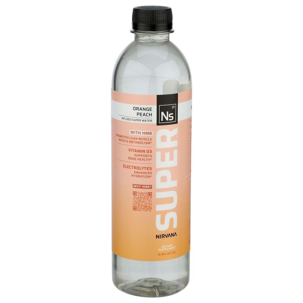 Nirvana Super Orange Peach Infused Super Water, 16.9 Fluid Ounce -- 12 per case