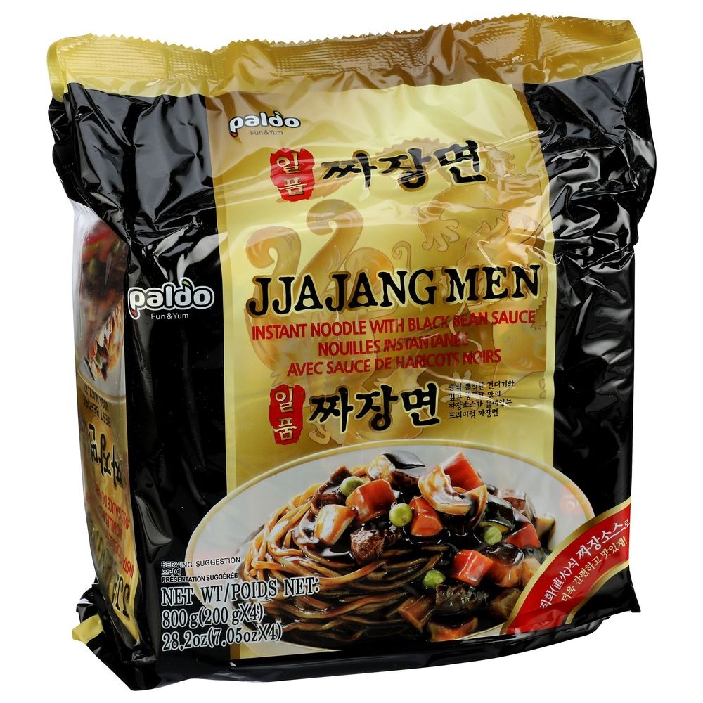 Paldo Jjajangmen Instant Noodle with Black Bean Sauce, 28.2 Ounce -- 4 per case