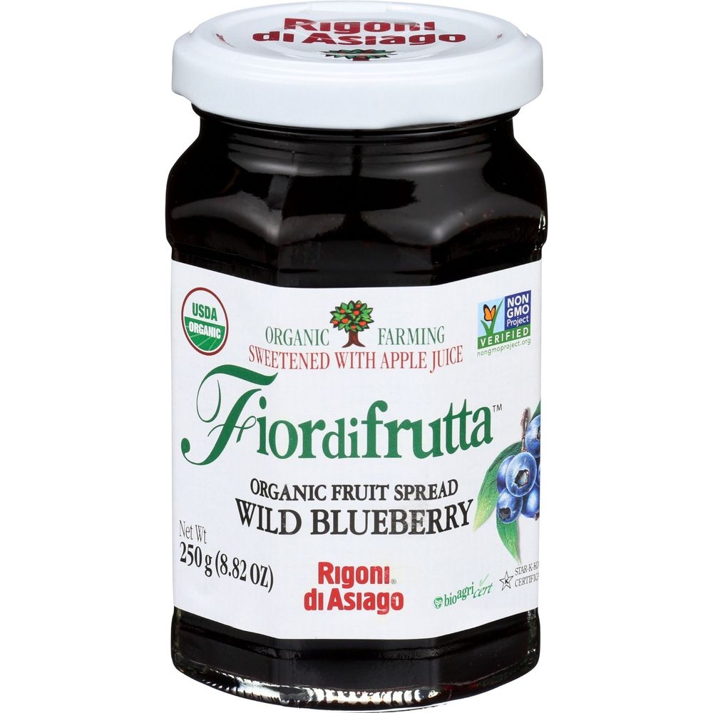 Fiordifrutta Organic Wild Blueberry Fruit Spread, 8.82 Ounce Jar -- 6 per case