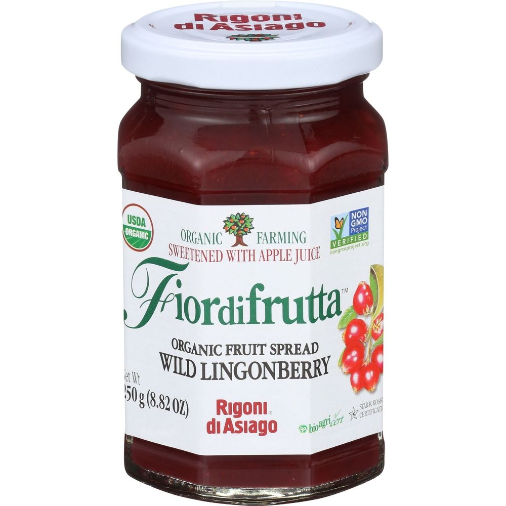 Fiordifrutta Organic Lingonberry Fruit Spread, 8.82 Ounce Jar -- 6 per case