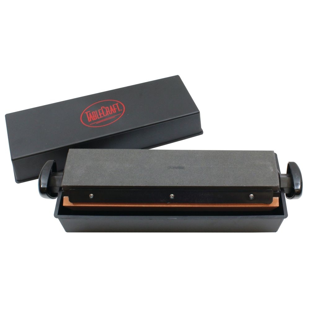 Tablecraft Carbide Black Three-Way Sharpening System, 15 x 4.875 x 4 inch