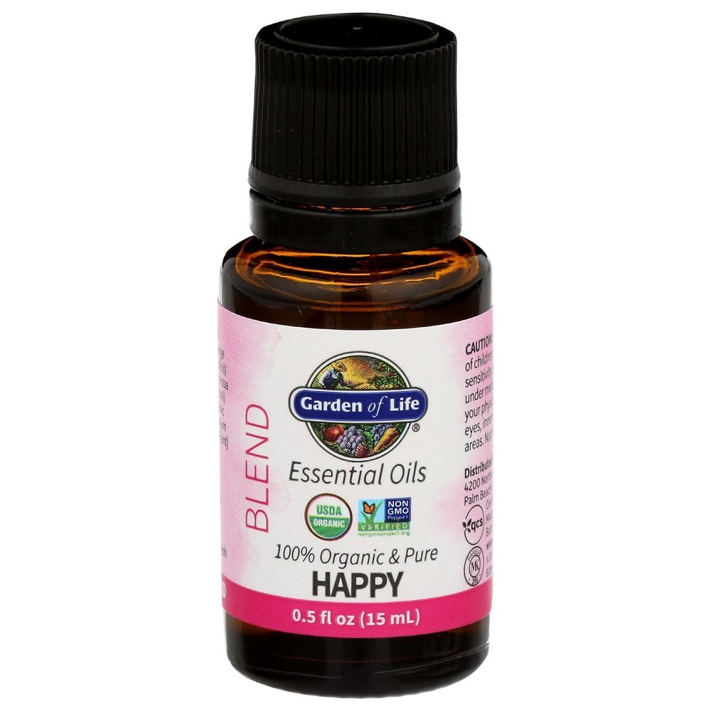 Garden Of Life 100 Percent Organic and Pure Happy Blend Essential Oil, 0.5 Fluid Ounce