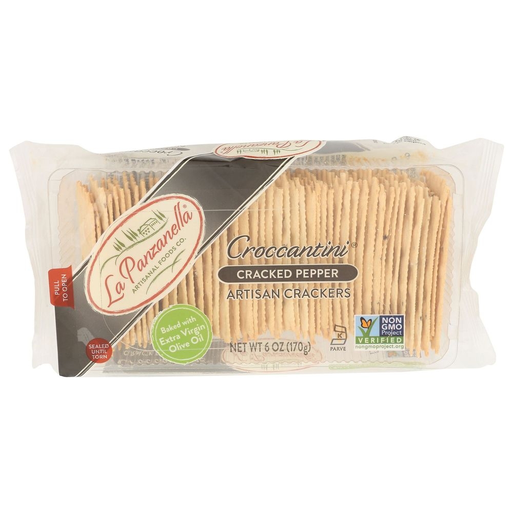La Panzanella Croccantini Cracked Pepper Artisan Cracker, 6 Ounce -- 12 per case