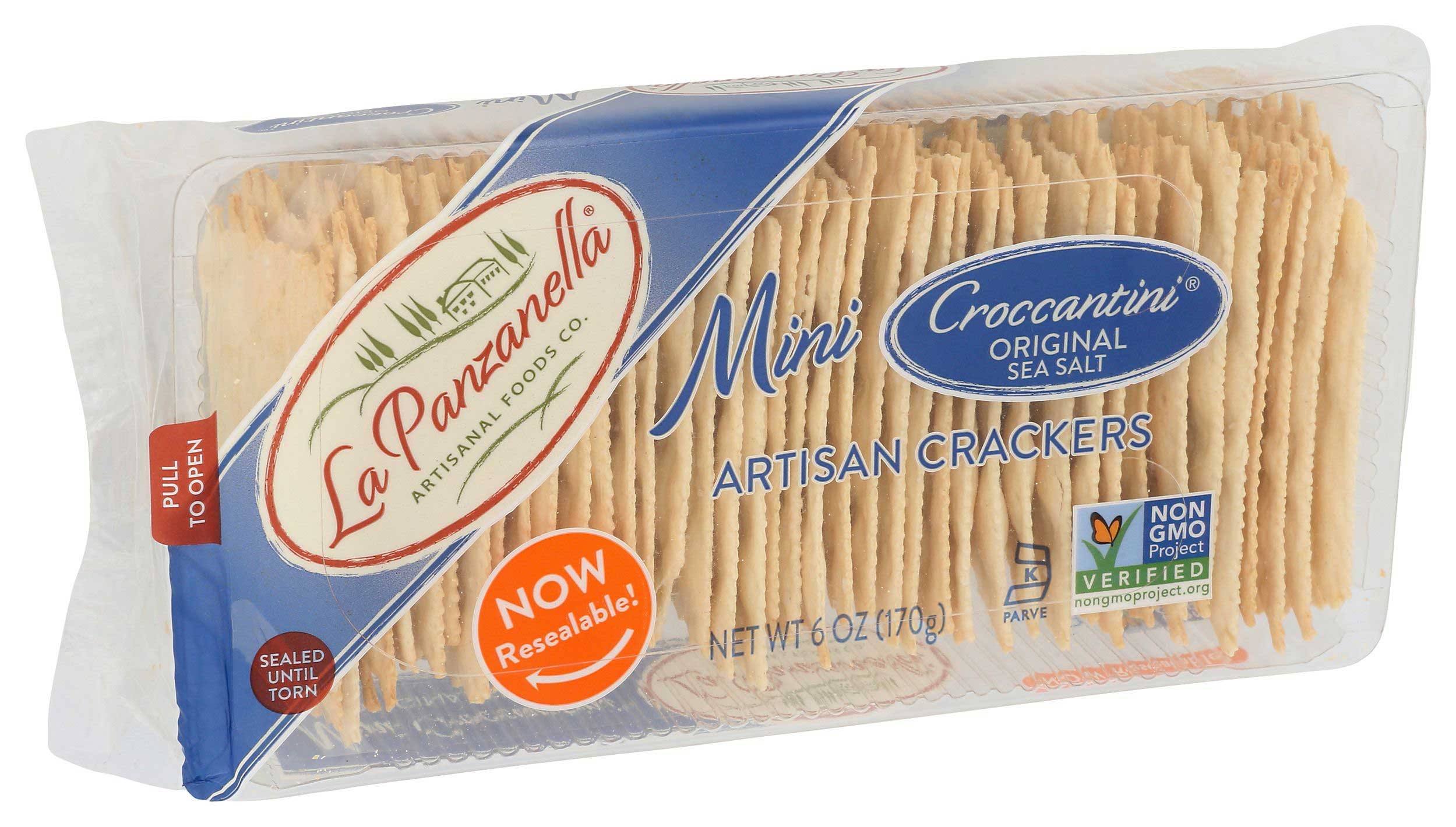 La Panzanella Croccantini Mini Original Sea Salt Artisan Crackers, 6 Ounce -- 12 per case