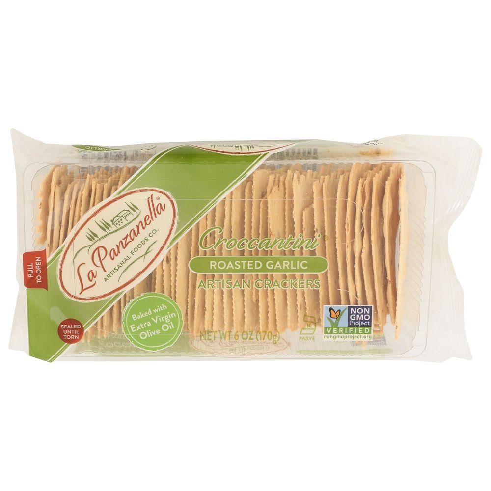 La Panzanella Croccantini Roasted Garlic Artisan Cracker, 6 Ounce -- 12 per case