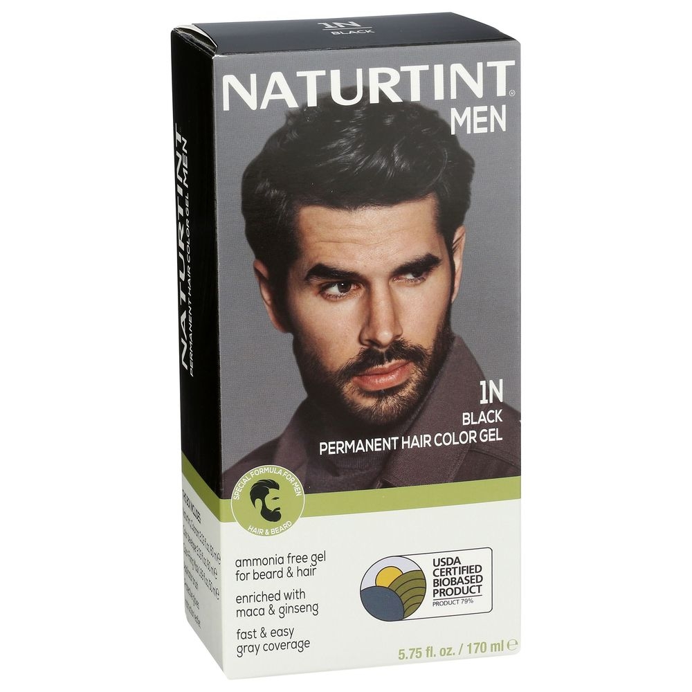 Naturtint Permanent Black Mens Hair Color Gel, 5.75 Fluid Ounce