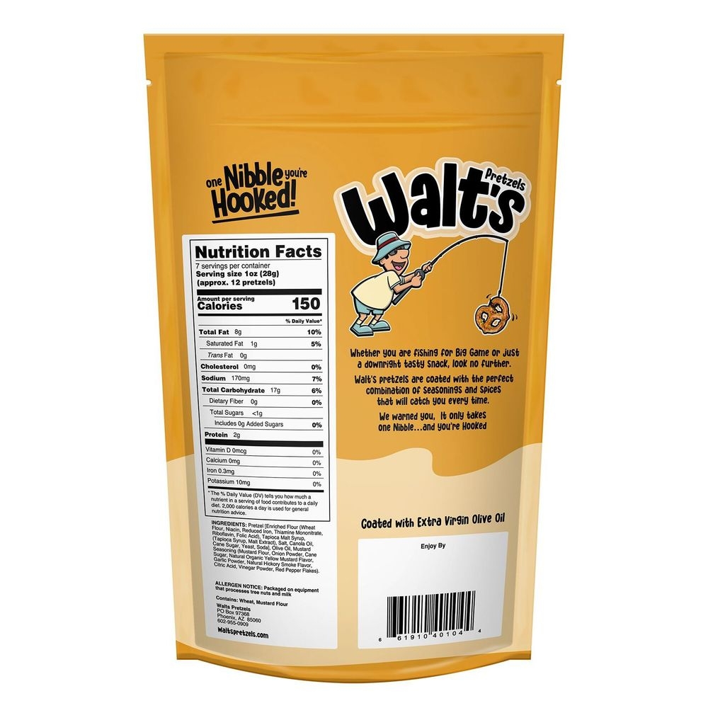 Walts Pretzels Smoky Mustard Pretzels, 7 Ounce -- 12 per case