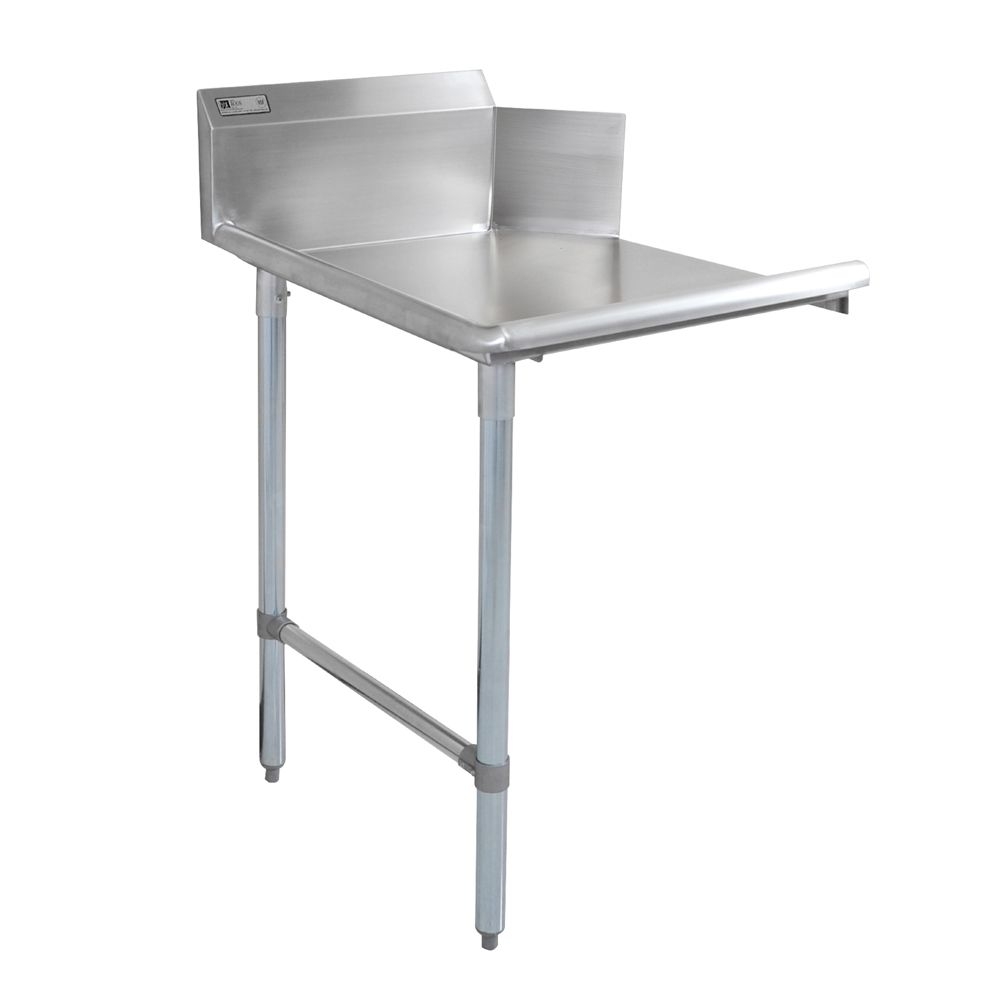 John Boos 16 Gauge Stainless Steel 300 Series Clean Straight Left Dishtable with Galvanized Legs and Adjustable Bracing, 36 inch Length.