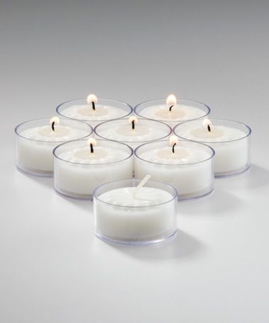 Hollowick Select Wax 5 Hour Tealight Candle in Clear Plastic Cup, 3/4 inch Height -- 500 per case.