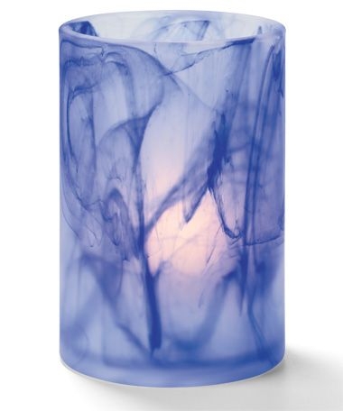 Hollowick Wysp Dark Blue Cylinder Lamp, 4 5/8 x 2 7/8 x 2 7/8 inch.