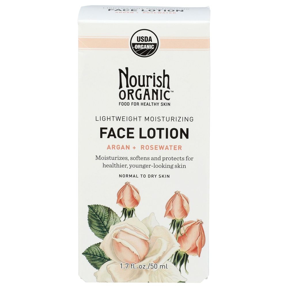 Nourish Organic Lightweight Moisturizing Face Lotion, 1.7 Ounce -- 3 per case