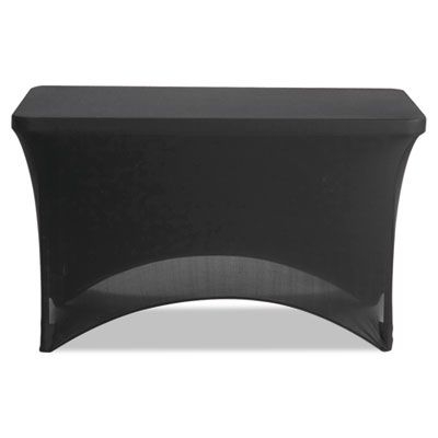 Iceberg Stretch-Fabric Table Cover, Polyester/Spandex, 24 inch x 48 inch, Black