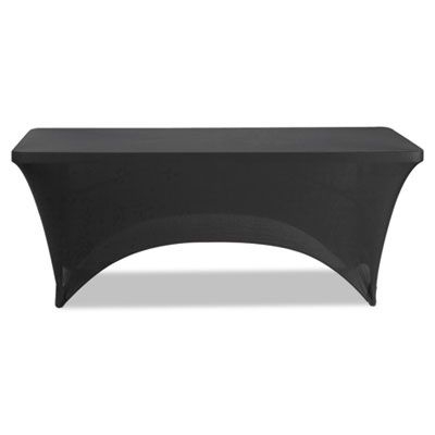 Iceberg Stretch-Fabric Table Cover, Polyester/Spandex, 30 inch x 72 inch, Black