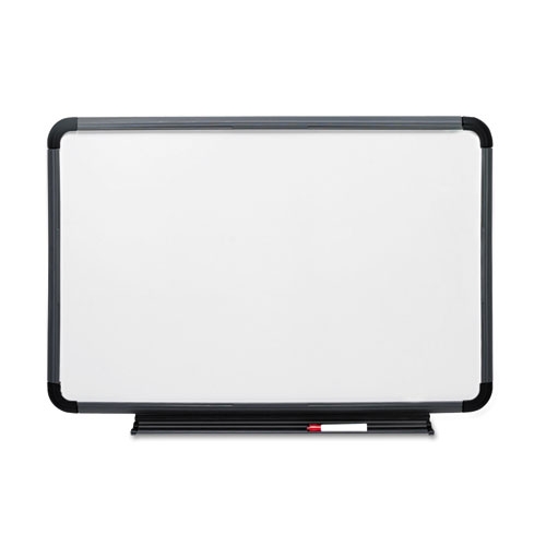 Iceberg White Surface Charcoal Gray Polyethylene Frame Ingenuity Dry Erase Board, 48 x 36 inch