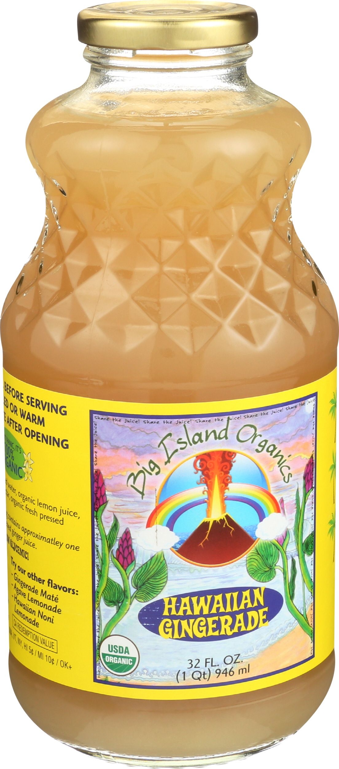 Big Island Organics Hawaiian Gingerade Juice, 32 Ounce -- 12 per case