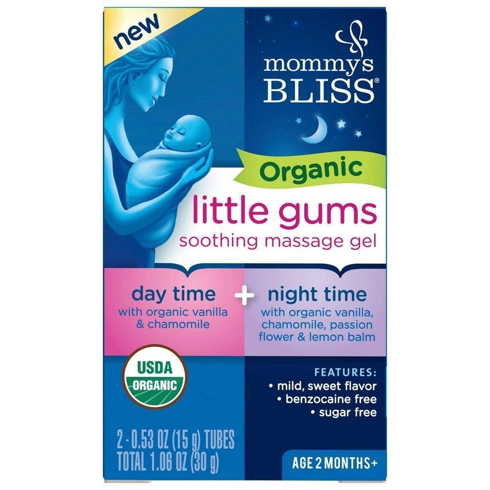 Mommys Bliss Organic Little Gums Day Time and Night Time Soothing Massage Gel, 1.06 Ounce