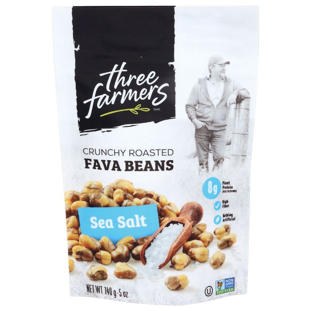 Three Farmers Sea Salt Crunchy Roasted Fava Beans, 5 Ounce -- 6 per case