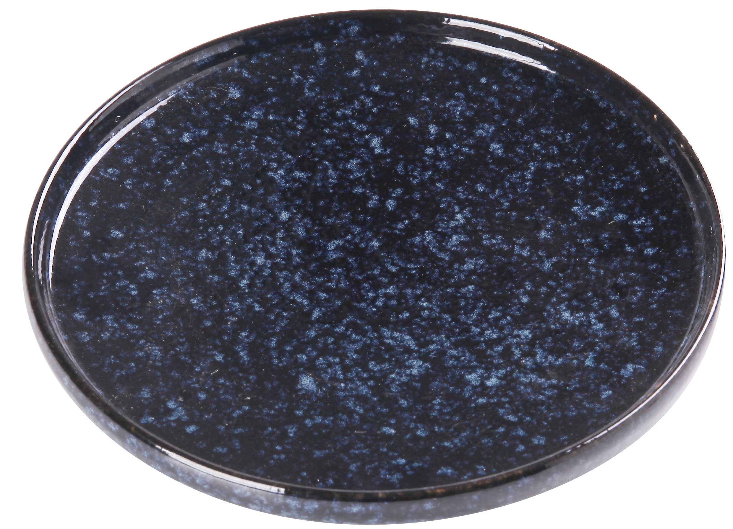Yanco Blue Star Color Glazed Porcelain Blue Round Plate with Upright Rim, 10-1/4 x 1-1/8 inch -- 12 per case