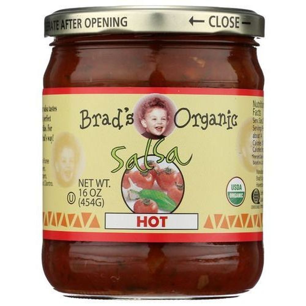 Brads Organic Hot Salsa, 16 Ounce -- 12 per case