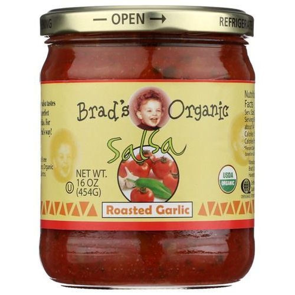 Brads Organic Roasted Garlic Salsa, 16 Ounce -- 12 per case