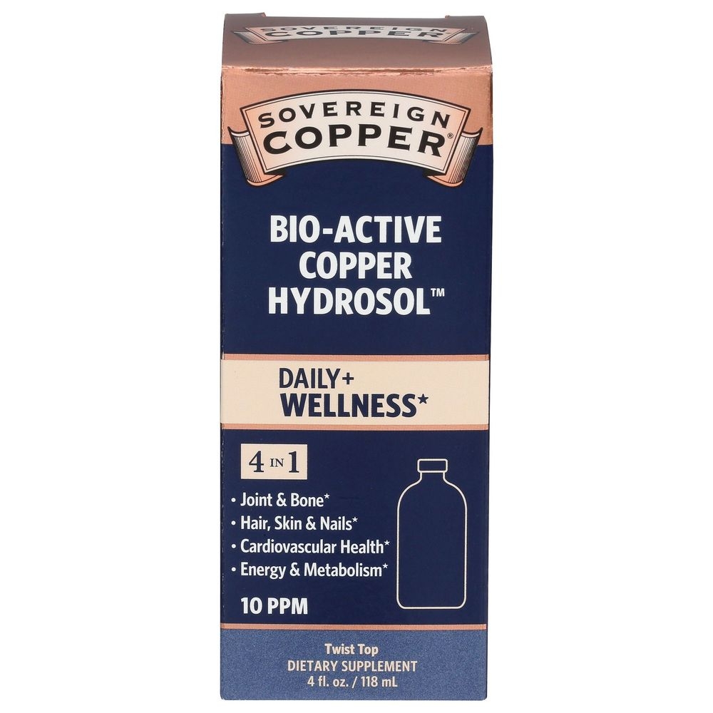 Sovereign Copper Bio-Active Copper Hydrosol - Twist Top, 4 Fluid Ounce