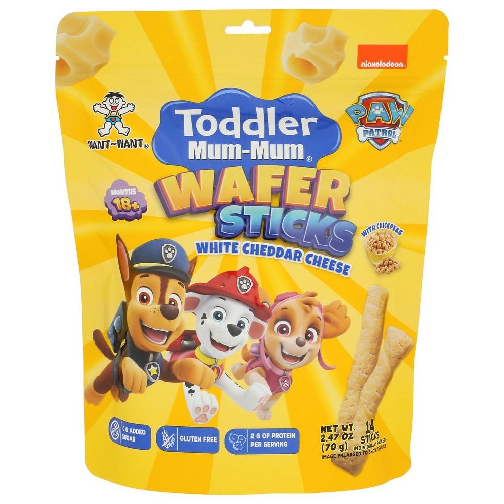 Want Want Toddler Mum Mum Cheddar Cheese Wafer Sticks, 2.47 Ounce -- 6 per case