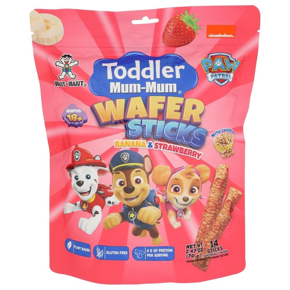 Want Want Toddler Mum Mum Banana Strawberry Wafer Sticks, 2.47 Ounce -- 6 per case