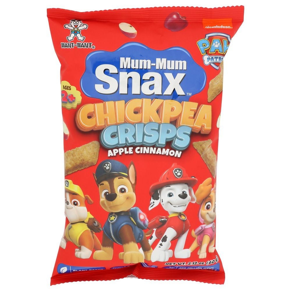 Want Want Mum Mum Snax Apple Cinnamon Chickpeas Crisps, 2.12 Ounce -- 8 per case