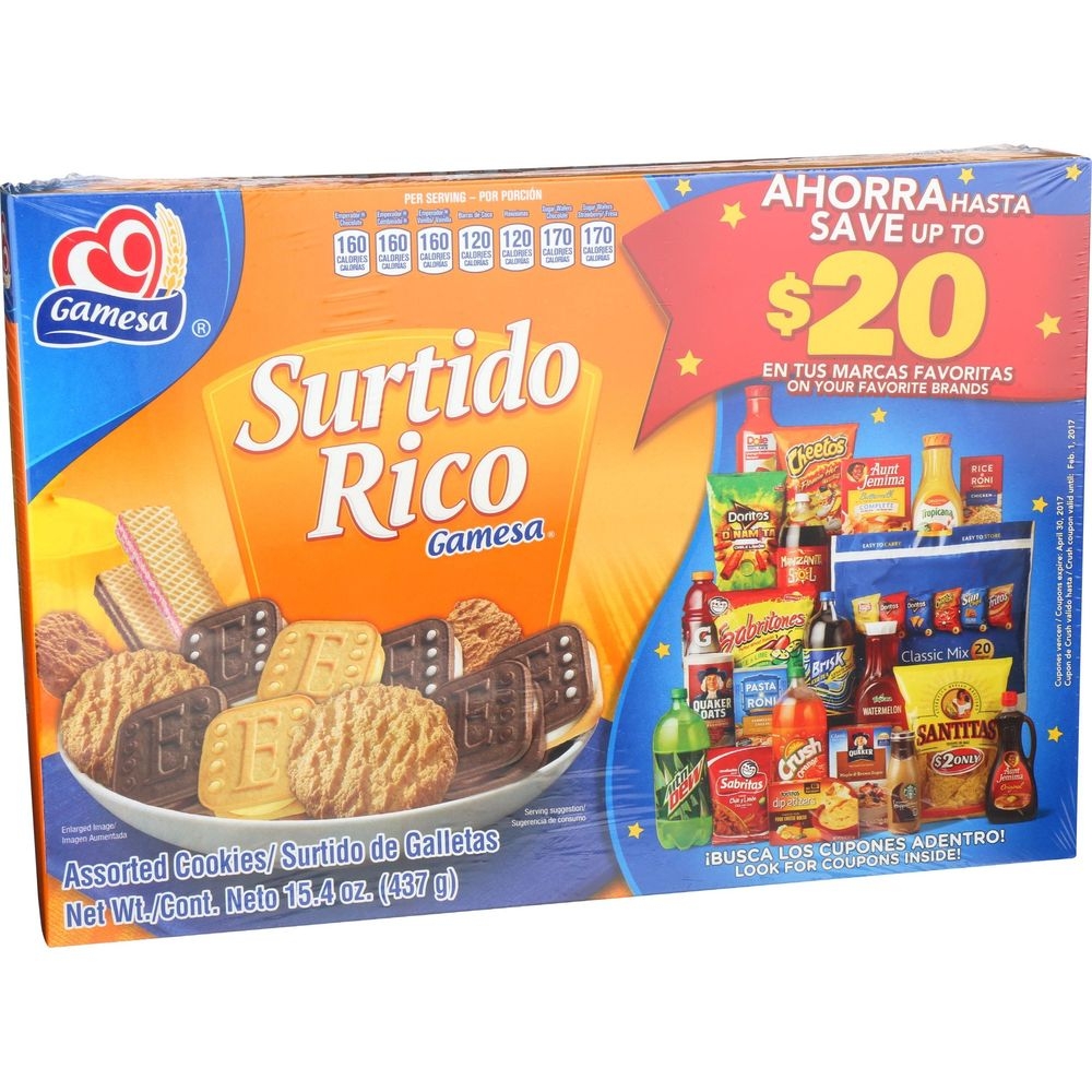 Gamesa Surtido Rico Assorted Cookies, 15.4 Ounce -- 12 per case