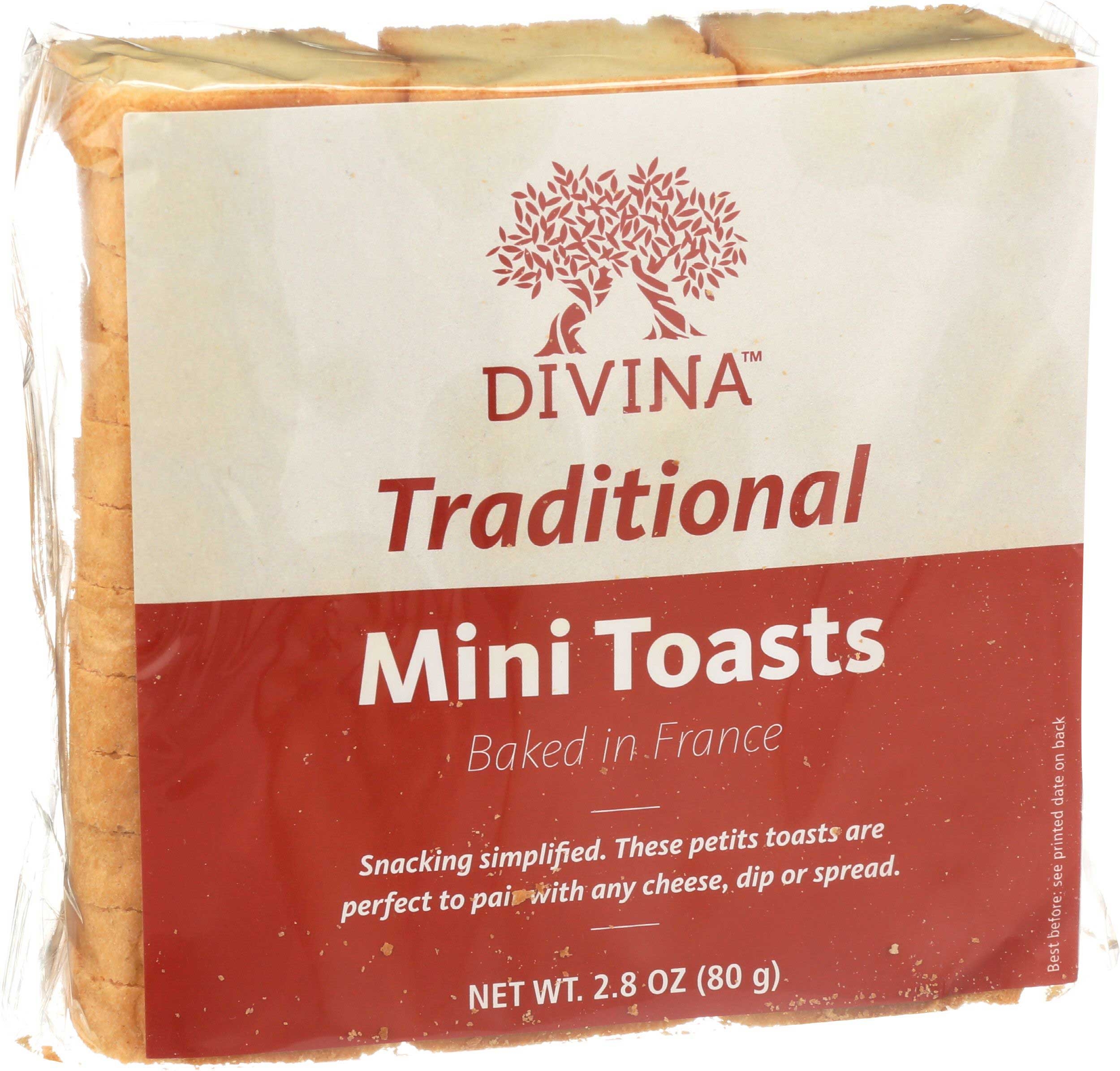 Divina Traditional Mini Toasts, 2.8 Ounce -- 24 per case