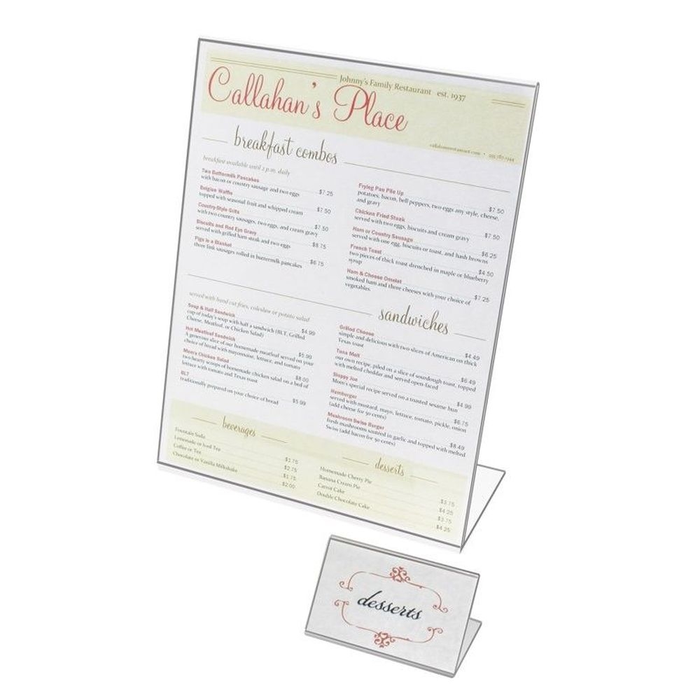 Cal-Mil Classic Acrylic Easel Tabletop Cardholder, 5 x 7 inch -- 24 per case