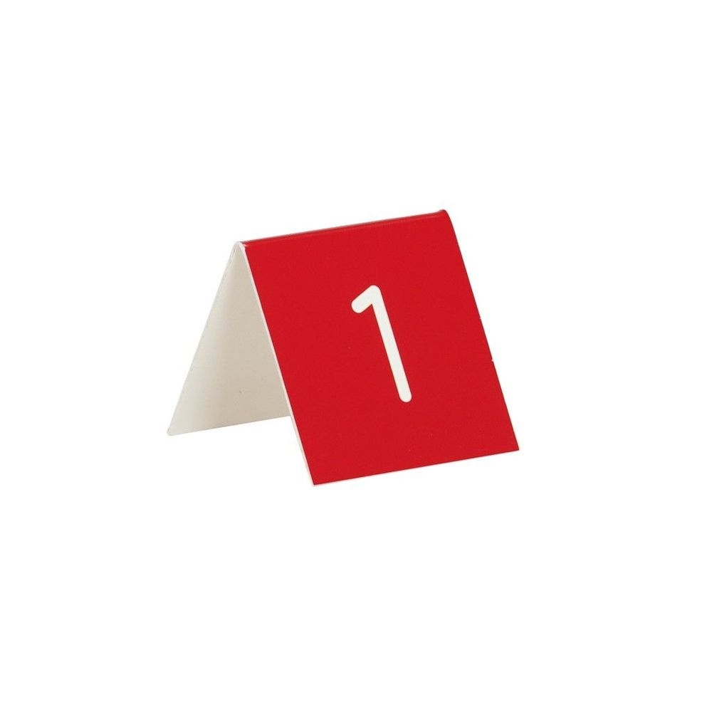 Cal-Mil Red with White Engraved Number Tent, 3 x 3 inch
