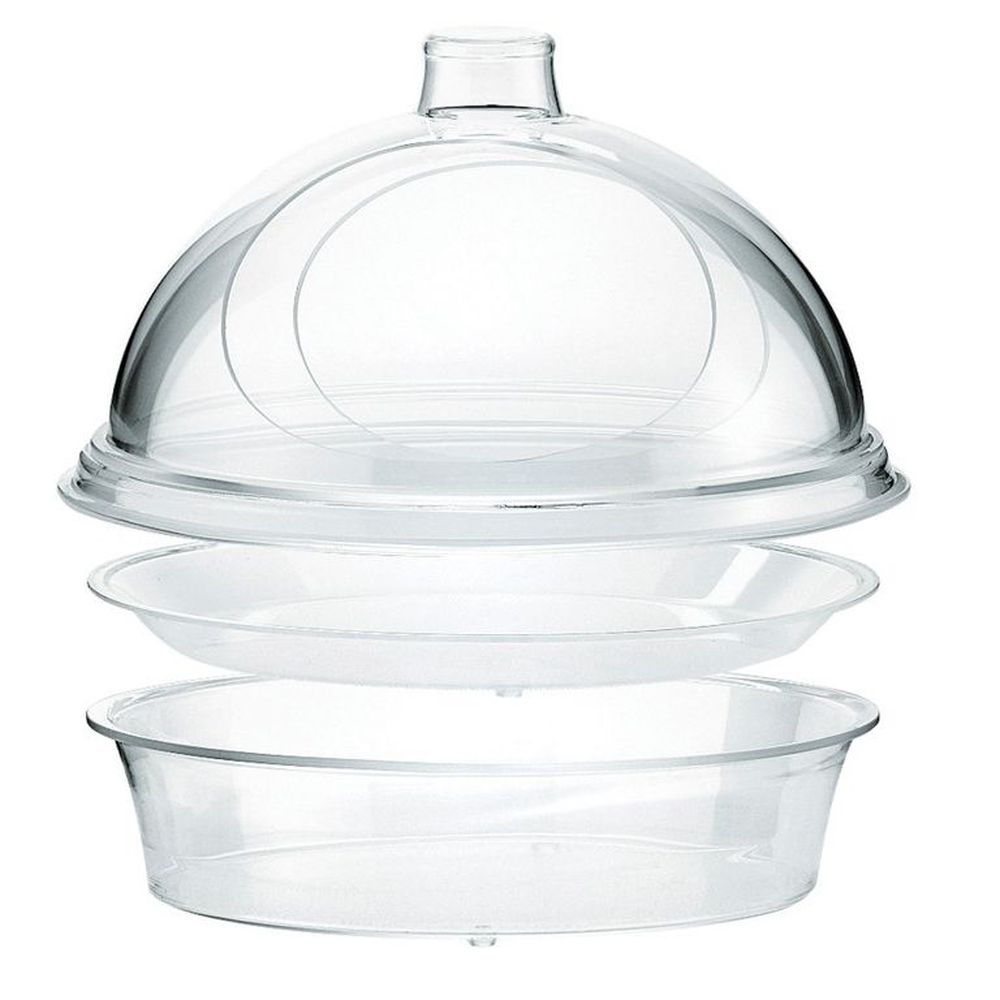 Cal-Mil Turn N Serve Clear Courmet Cover Set, 12 inch Dia x 5.5 inch -- 6 per case