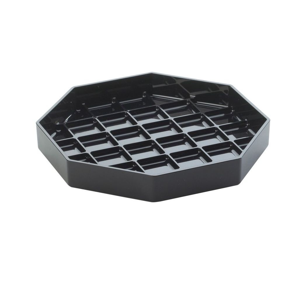 Cal-mil Classic Black Octagon Drip Tray, 6 X 6 X 1 Inch -- 12 Per Case