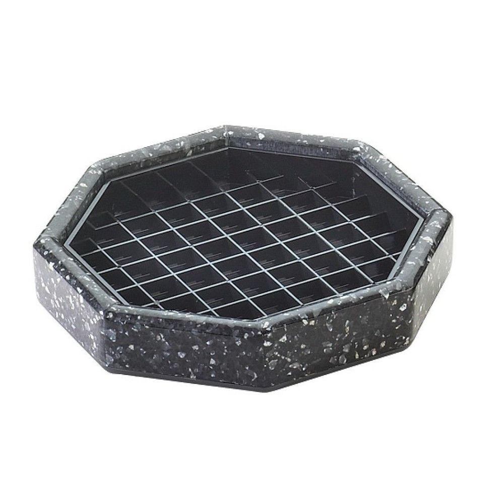 Cal-mil Octagon Black Ice Stone Drip Tray, 6 X 6 X 1 Inch -- 6 Per Case