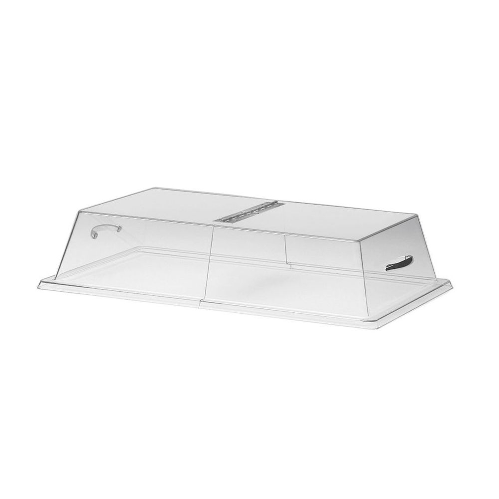 Cal-Mil Clear Standard Rectangular Bakery Tray Cover with Center Hinged Lid, 18 x 26 x 4 inch