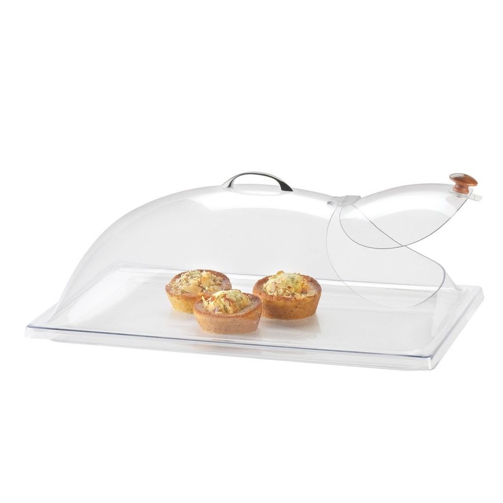 Cal-Mil Classic Clear Dome Display Cover with Single End Opening and Door, 12 x 20 x 7 inch
