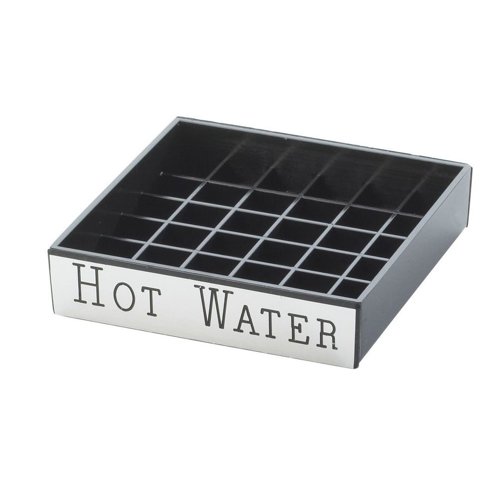Cal-Mil Engraved Silver Hot Water Drip Tray, 4 x 4 x 1 inch -- 12 per case